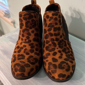 Animal print booties